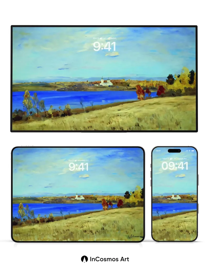 Golden Horizon Wallpaper with Autumn Hush