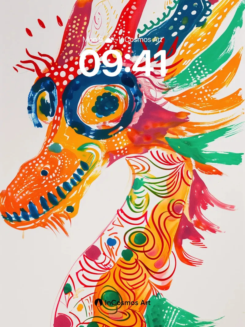 Electric Dragon Wallpaper with Psychedelic Patterns wallpaper for iPhone, iPad & Mac