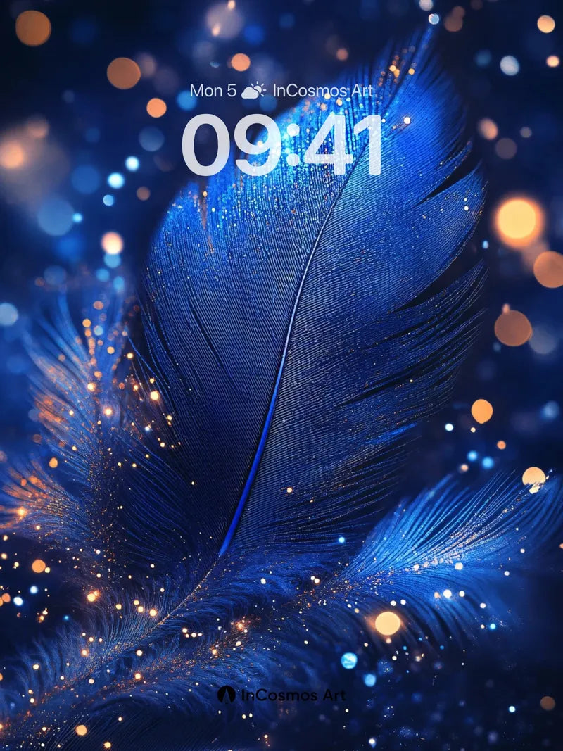 Cosmic Feather Wallpaper with Starlight Veins wallpaper for iPhone, iPad & Mac