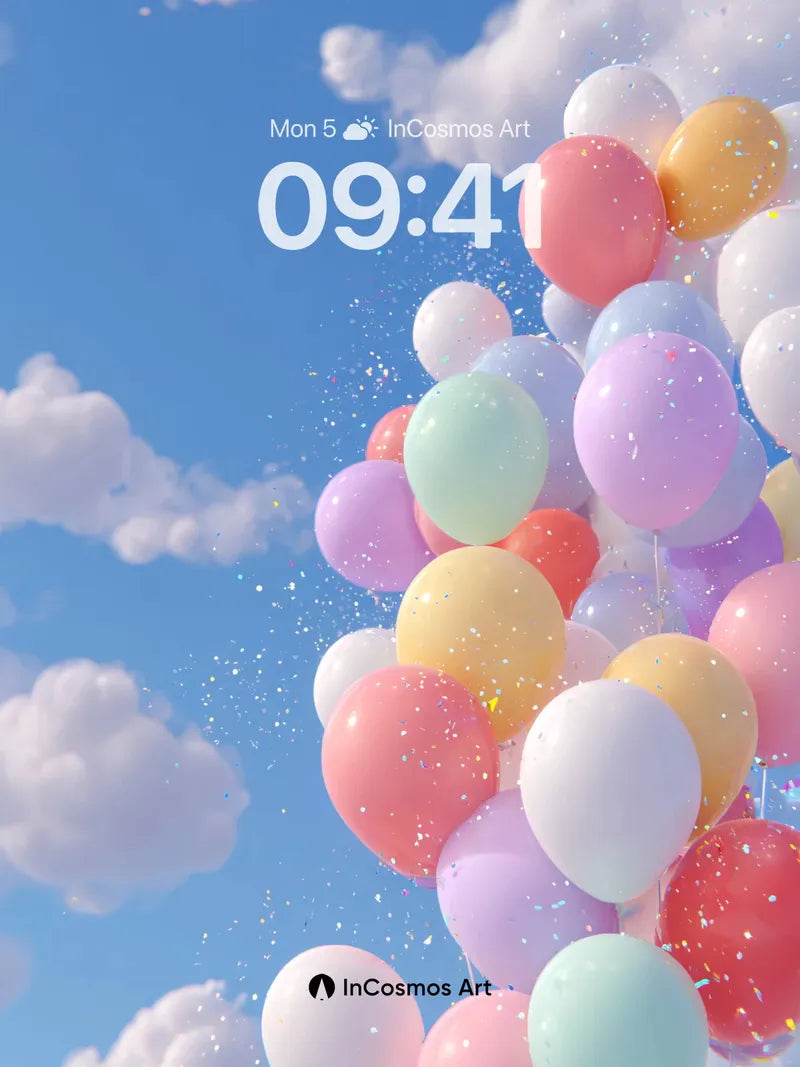 Pastel Sky Float Wallpaper with Sparkling Drift wallpaper for iPhone, iPad & Mac