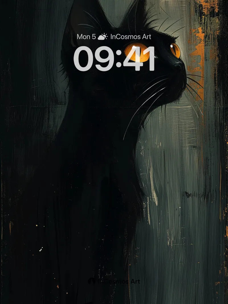 Midnight Watcher Wallpaper with Golden Eyes wallpaper for iPhone, iPad & Mac