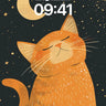 Serenity Meets Moonlight Wallpaper with Whiskered Dreams wallpaper for iPhone, iPad & Mac
