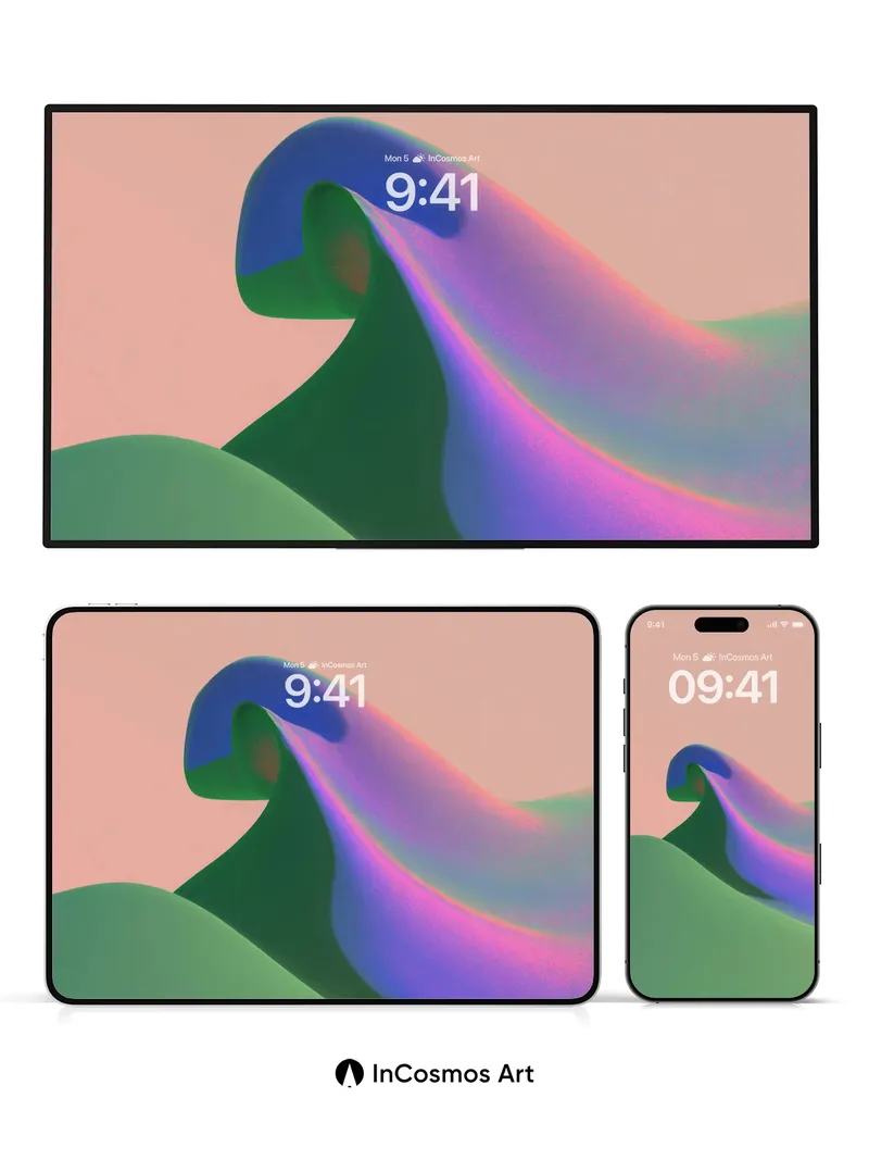 Surreal Wave Wallpaper with Gradient Hues