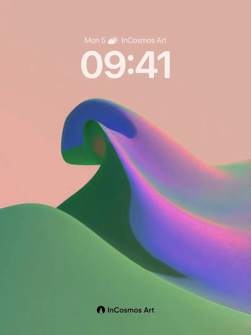 Surreal Wave Wallpaper with Gradient Hues