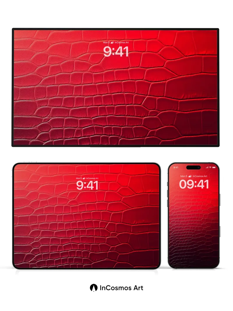 Velvet Ember Wallpaper with Crocodile Skin Texture