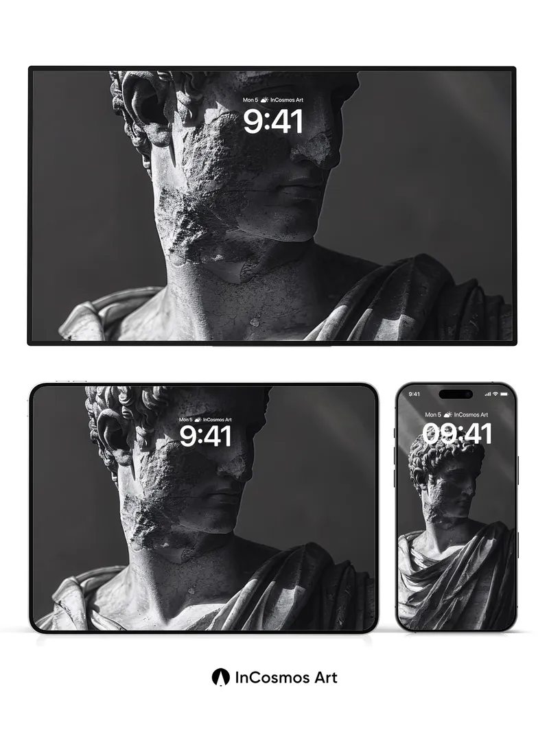 Stone Silence Wallpaper with Sunlit Shadows