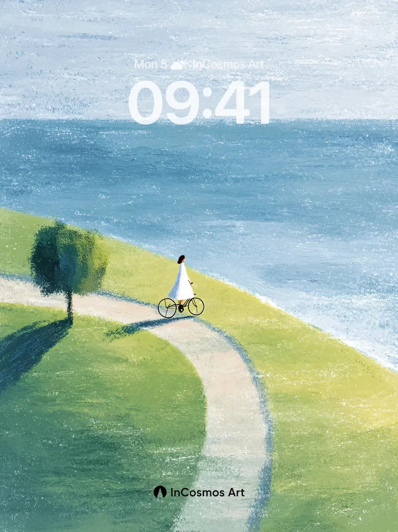 Serenity Path Wallpaper with Ocean Whispers wallpaper for iPhone, iPad & Mac