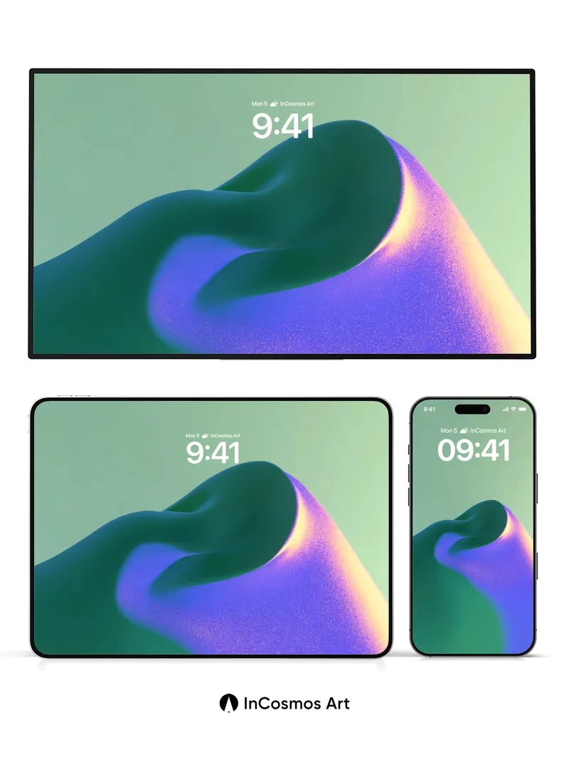 Luminous Fold Wallpaper with Gradient Breath