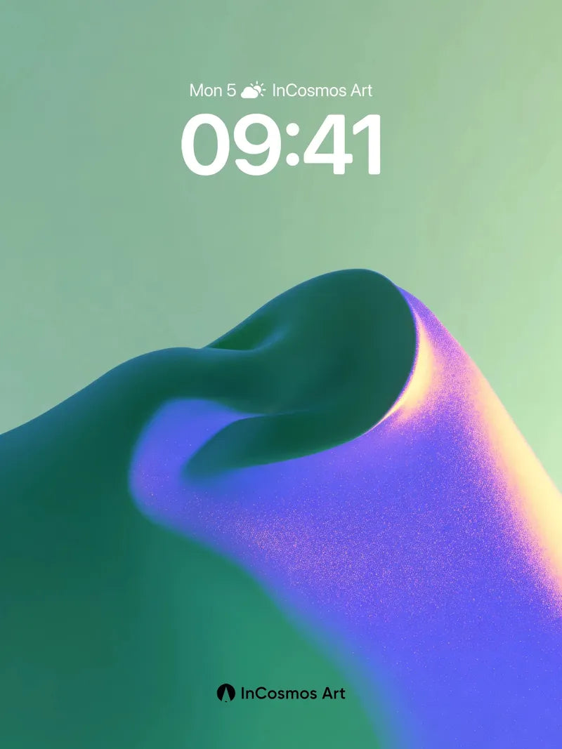 Luminous Fold Wallpaper with Gradient Breath