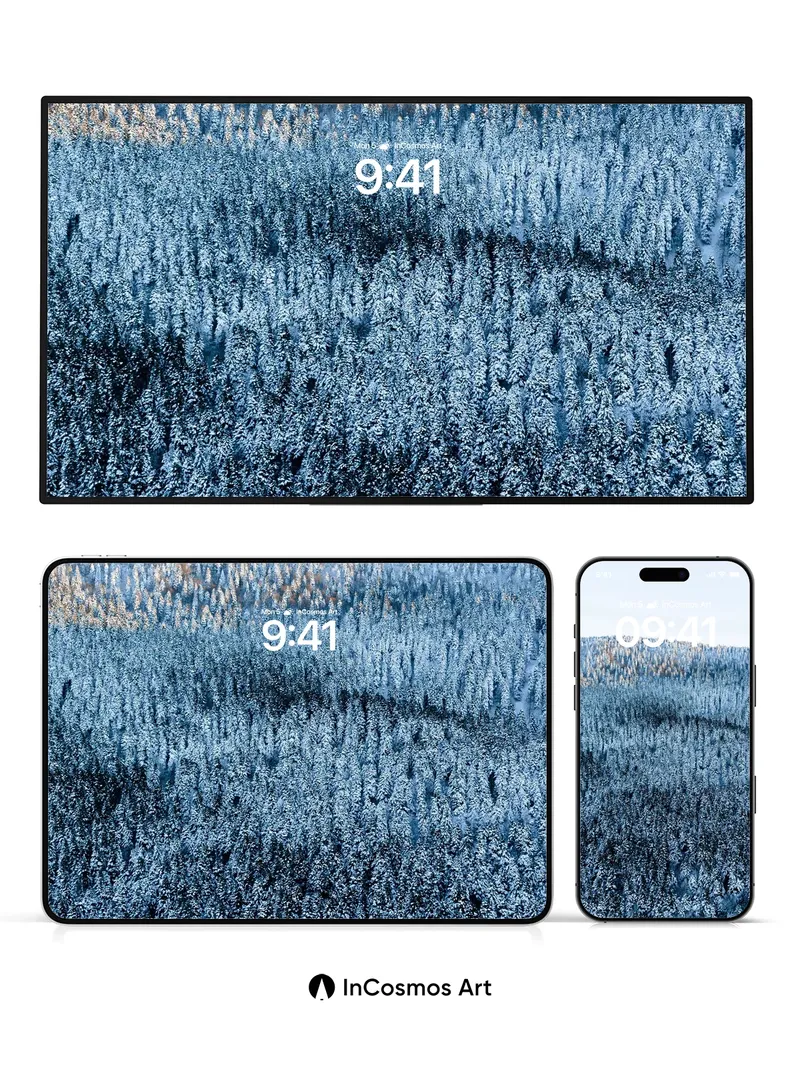 Frostbound Forest Wallpaper with Silent Snowfall