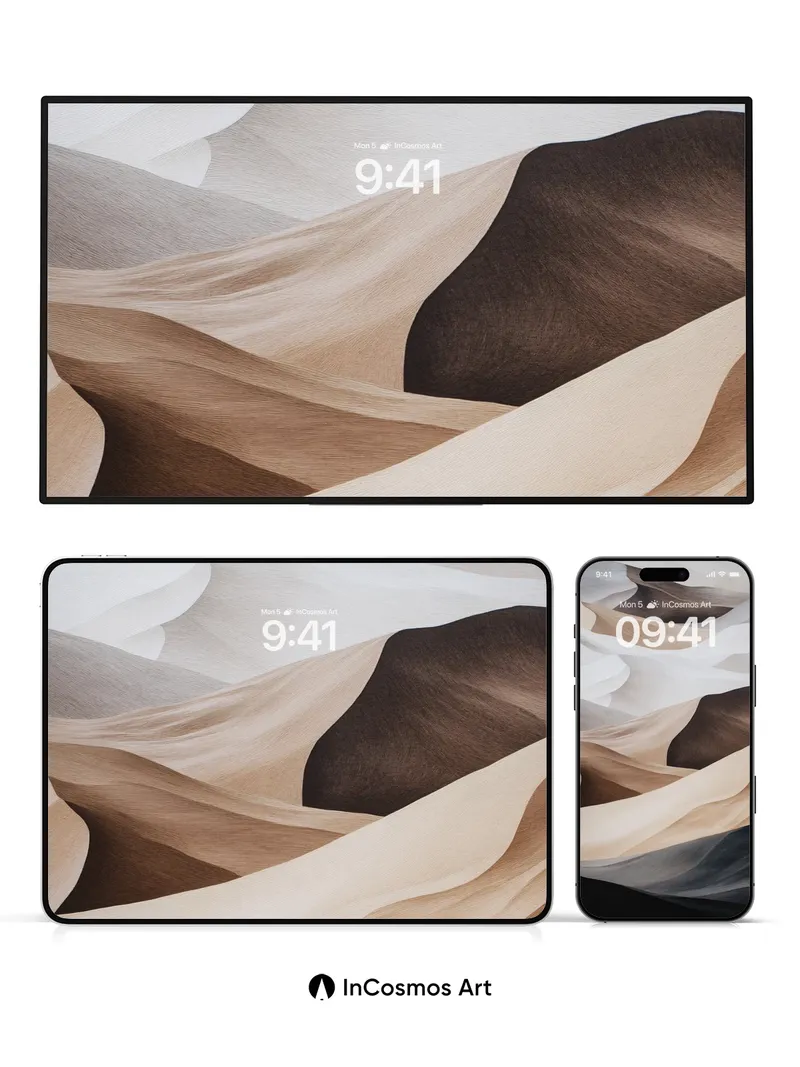 Sculpted Sand Dune Wallpaper with Shadowed Depth