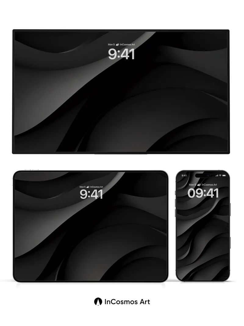 Shadowed Waves Wallpaper with Depth Illusion