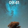 Stellar Solitude Wallpaper with Cosmic Tree wallpaper for iPhone, iPad & Mac