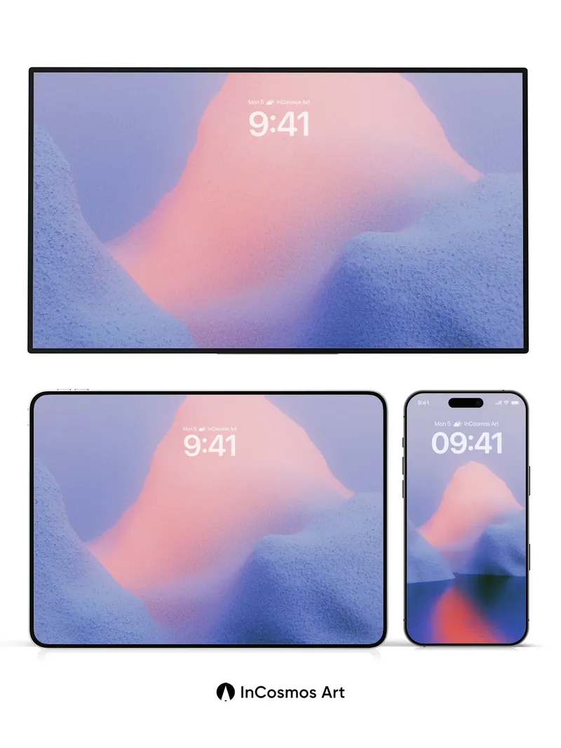 Mist-Swathed Peak Wallpaper with Amber Reflection