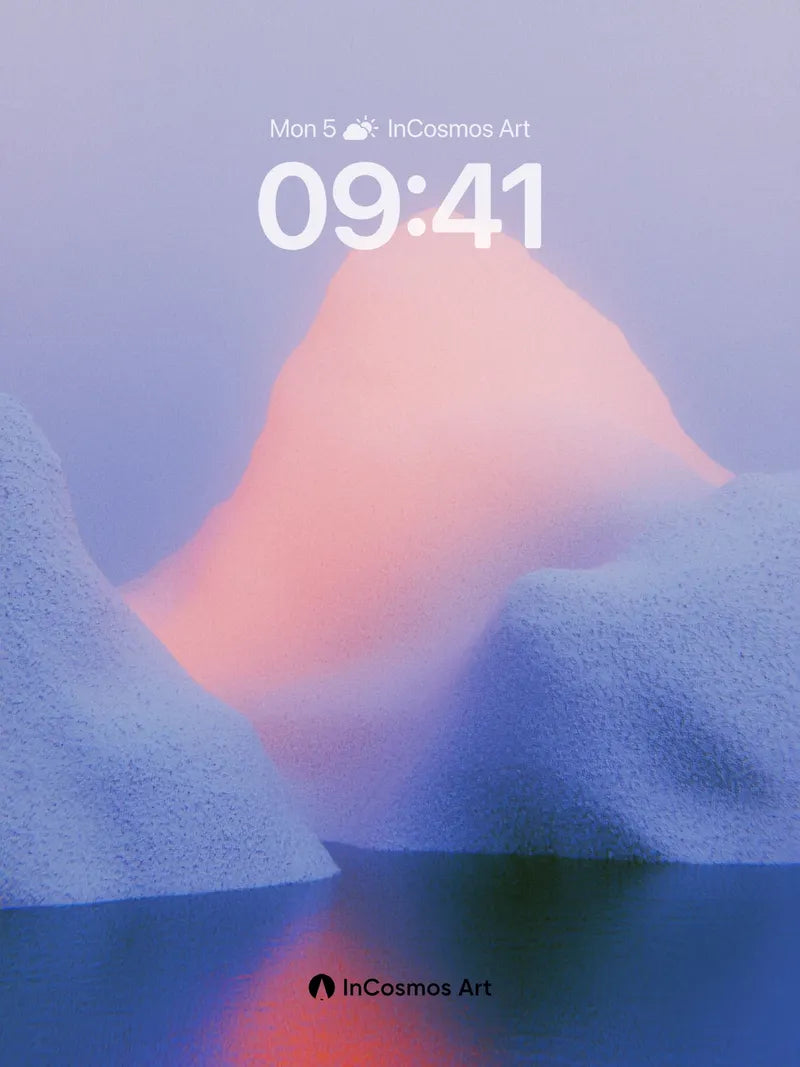 Mist-Swathed Peak Wallpaper with Amber Reflection