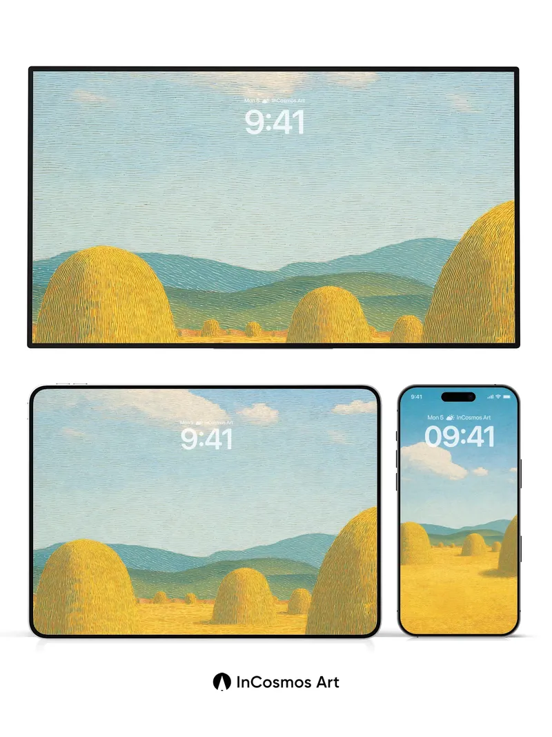 Golden Hush Wallpaper with Distant Peaks