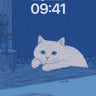 Blue Hush Wallpaper with Feline Gaze wallpaper for iPhone, iPad & Mac
