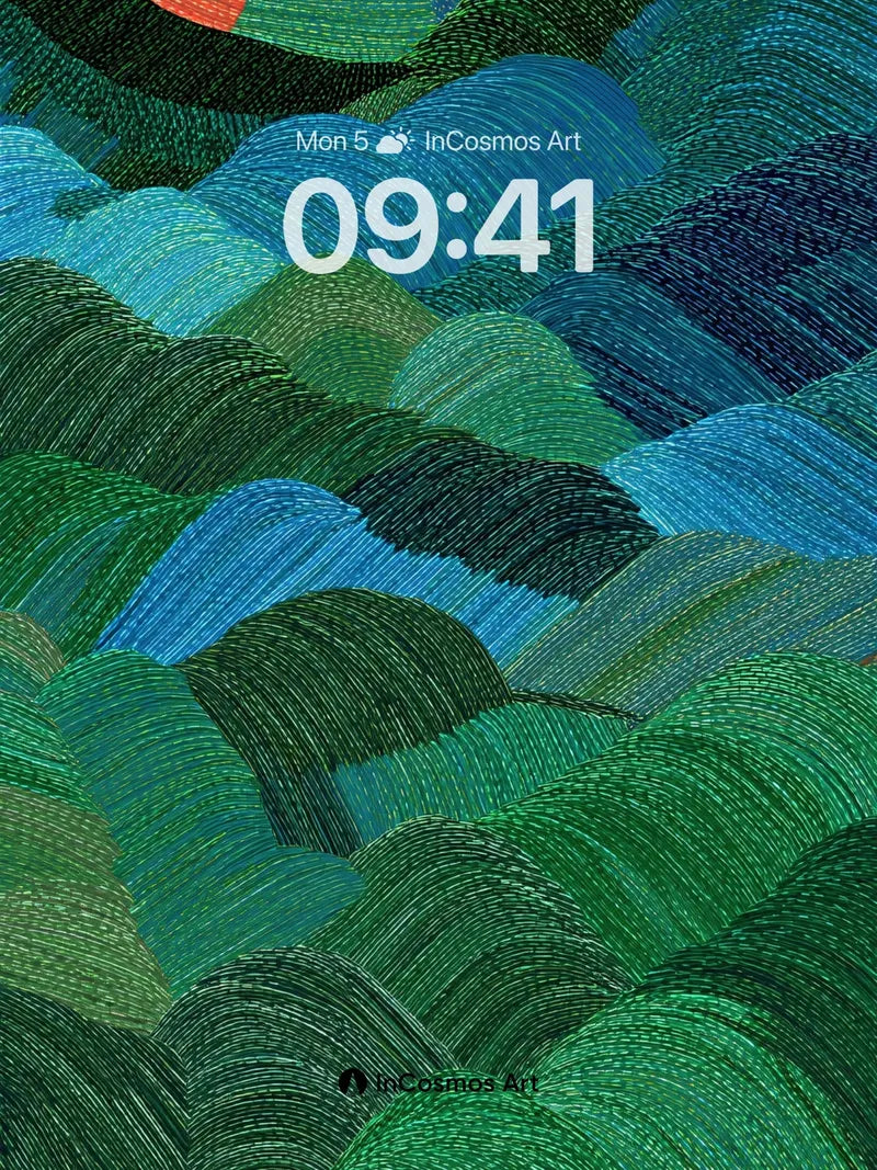 Emerald Wave Wallpaper with Threaded Depth