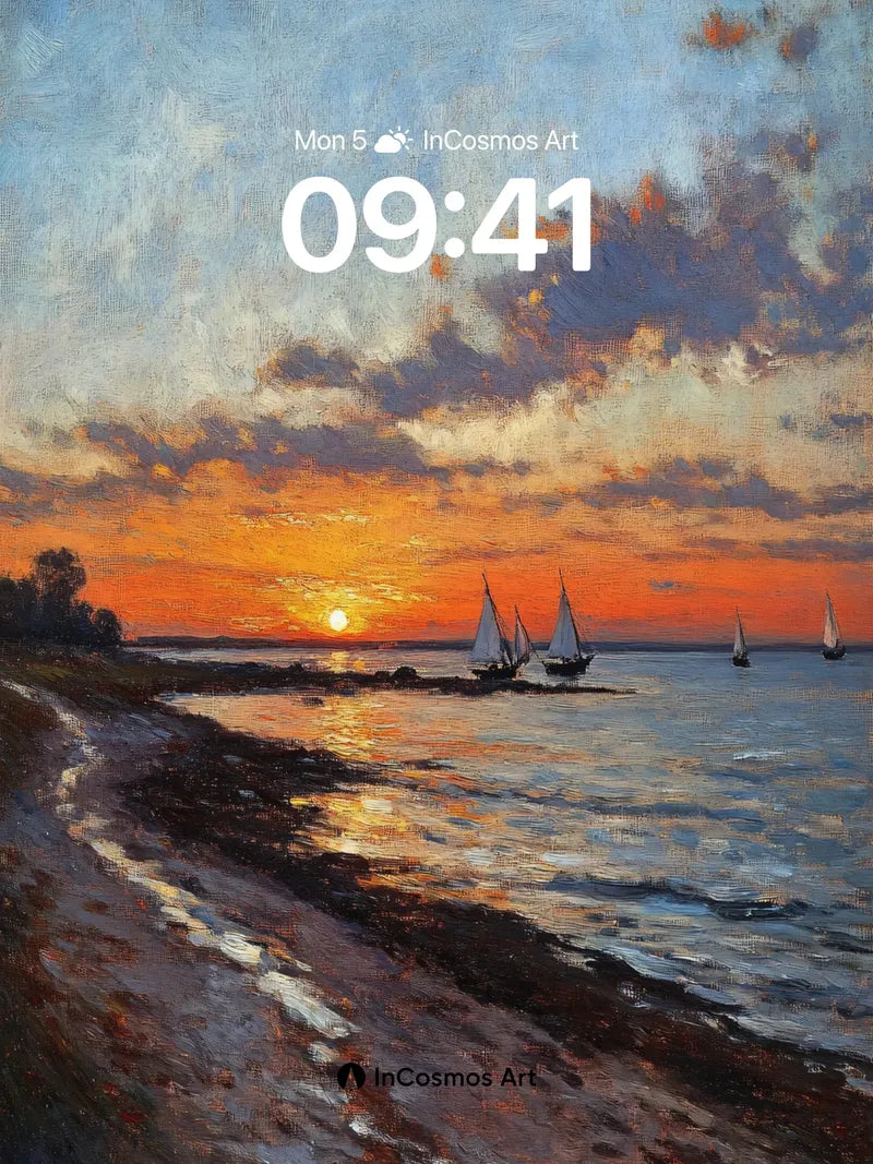Serenity Sail Wallpaper with Sunset Glow wallpaper for iPhone, iPad & Mac