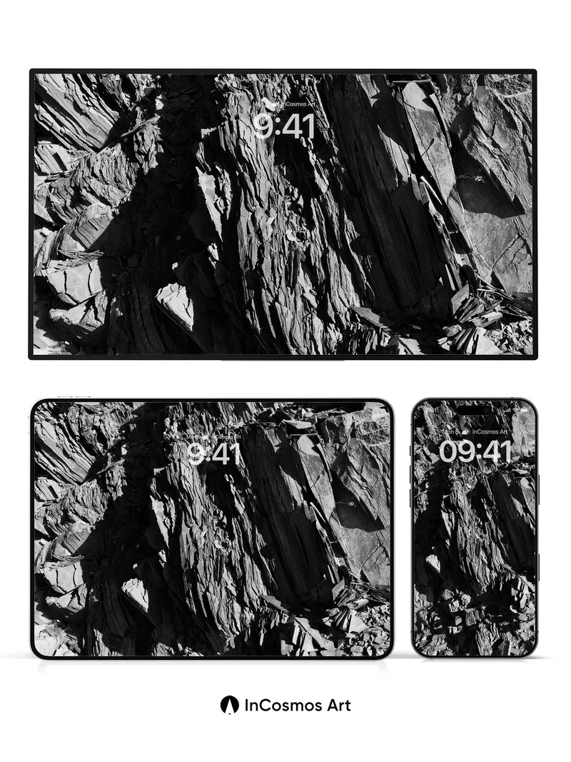 Shadowed Stone Wallpaper with Fractured Light