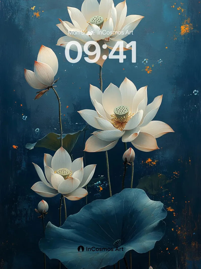 Serene Lotus Wallpaper with Midnight Glow