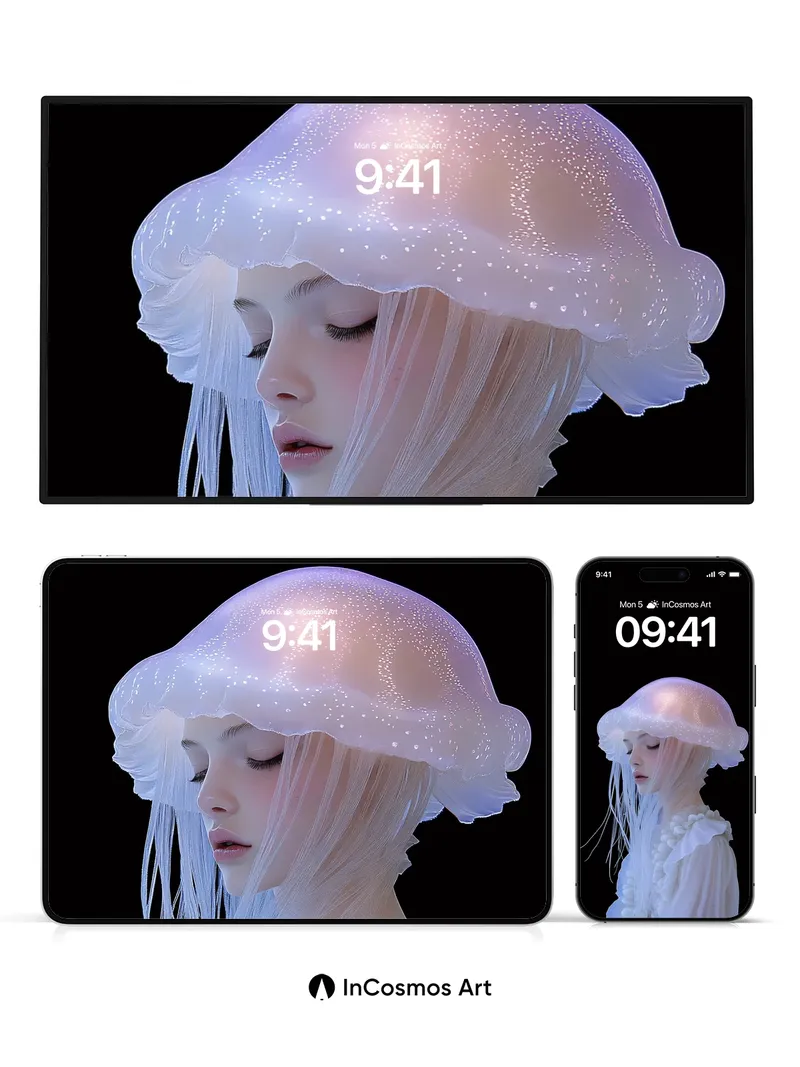 Luminous Jellyfish Wallpaper with Ethereal Veil