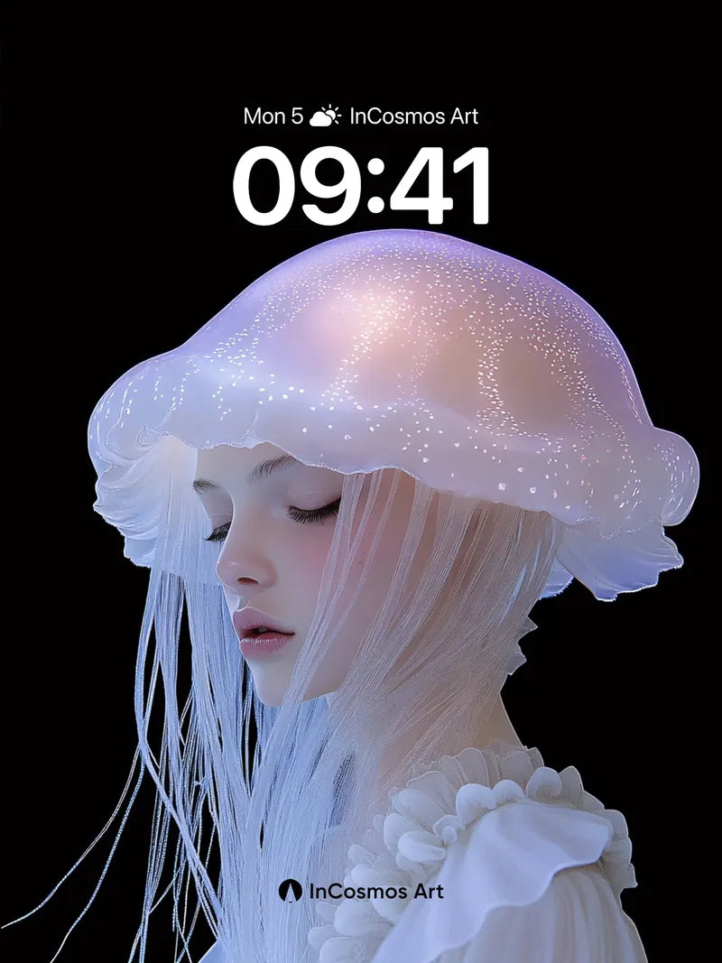 Luminous Jellyfish Wallpaper with Ethereal Veil