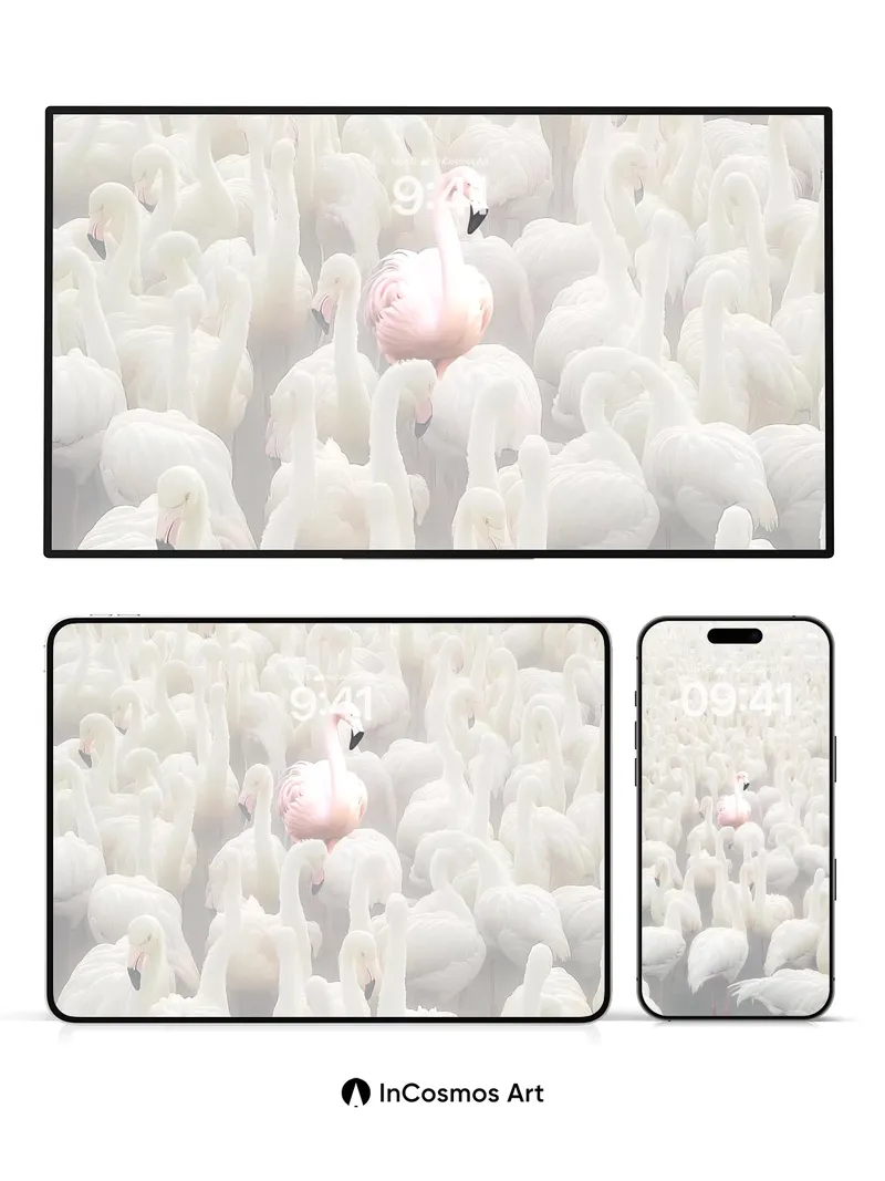 Serenity Flamingo Wallpaper with One Pink Soul