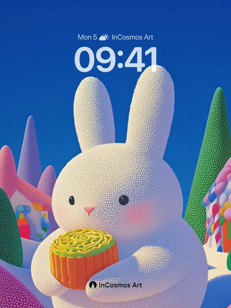 Whimsical Bunny Wallpaper with Candy Forest Glow