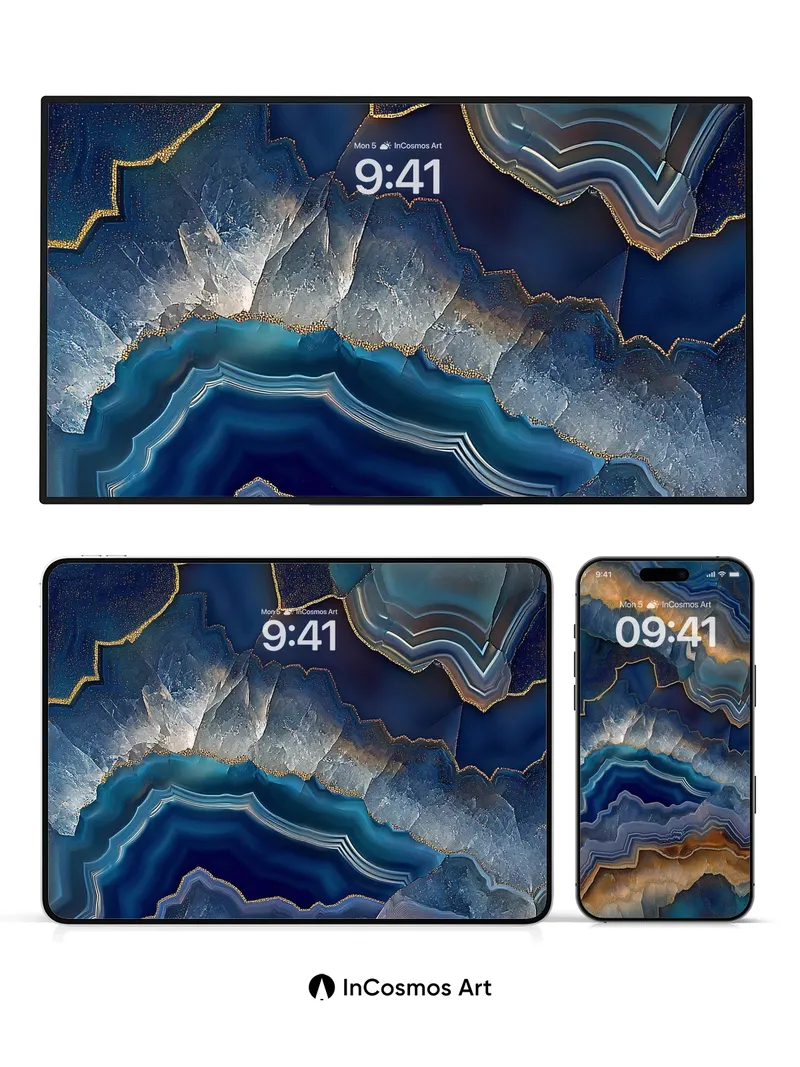 Deep Abyss Wallpaper with Golden Veins