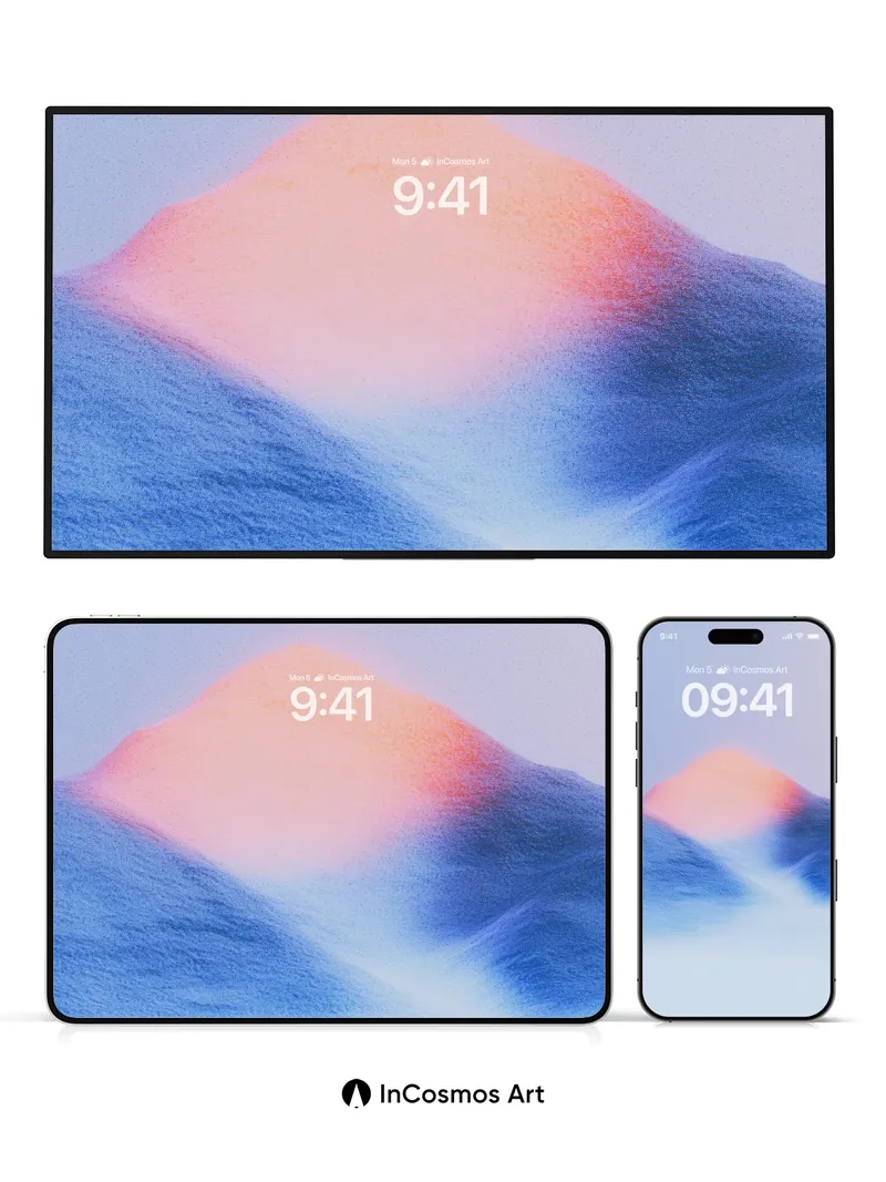 Serene Horizon Wallpaper with Soft Gradient Peaks