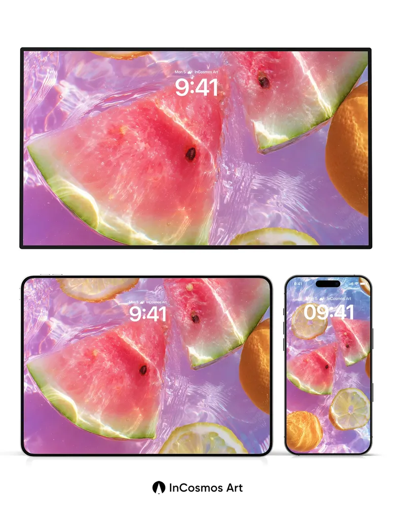 Luminous Float Wallpaper with Citrus Drift