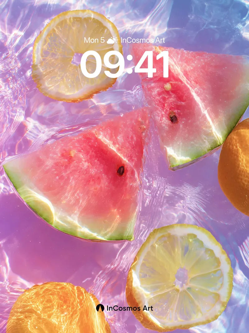 Luminous Float Wallpaper with Citrus Drift