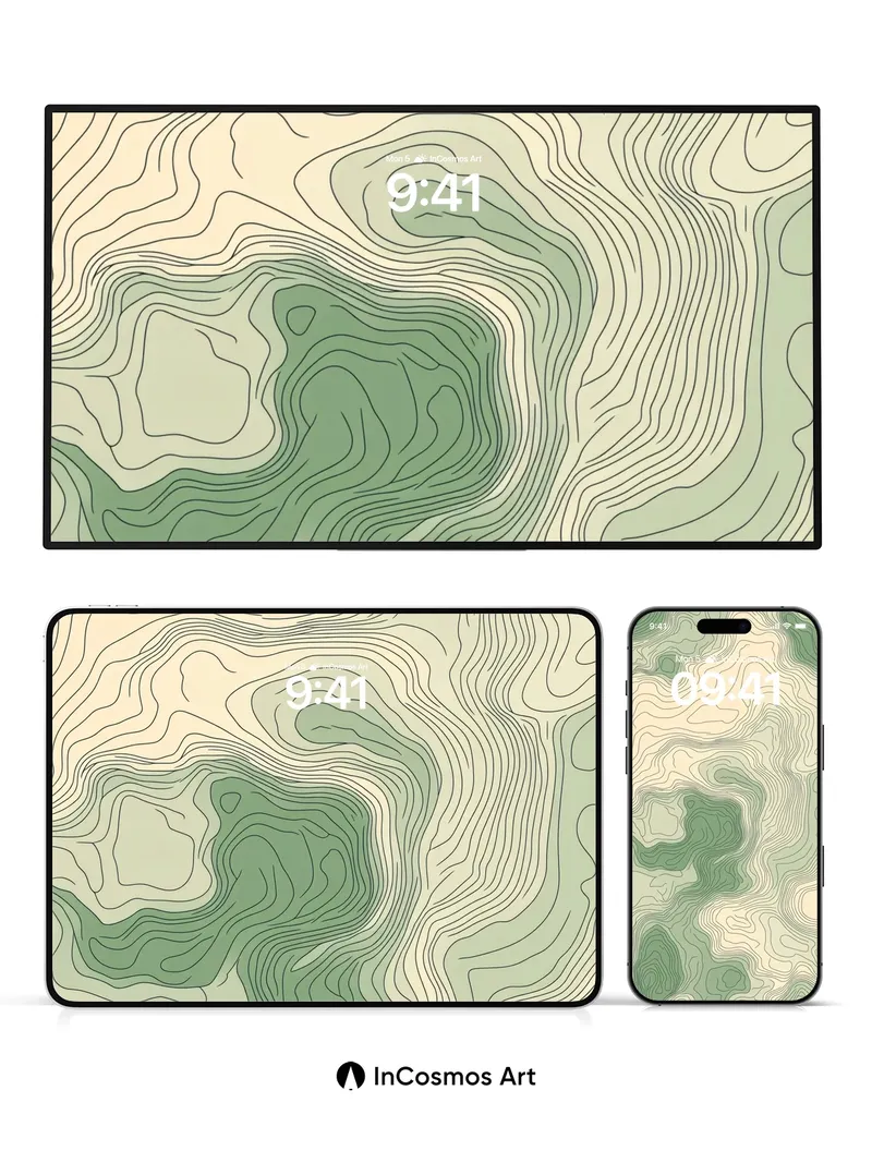 Serpentine Topography Wallpaper with Whispering Contours