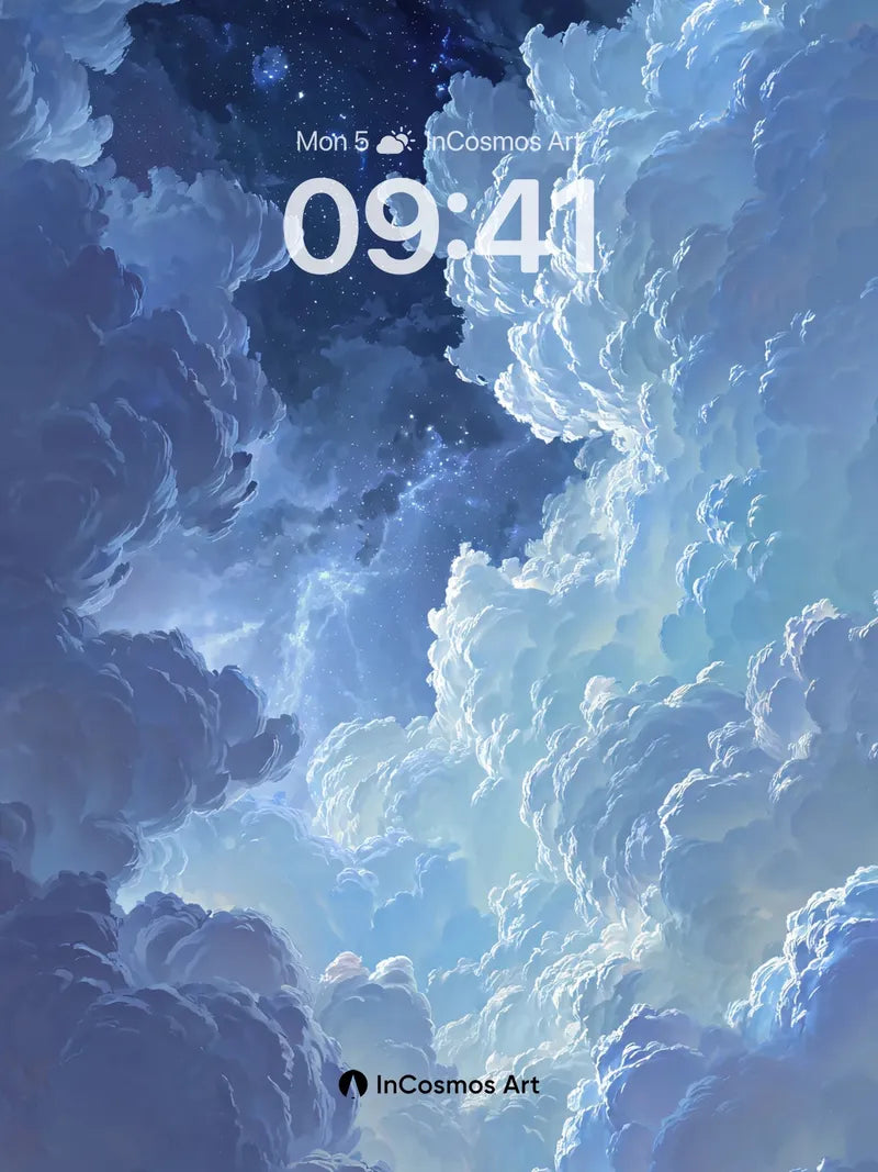 Serene Skyline Wallpaper with Ethereal Clouds wallpaper for iPhone, iPad & Mac
