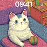 Whimsical Cat Dream Wallpaper with Patterned Textures wallpaper for iPhone, iPad & Mac