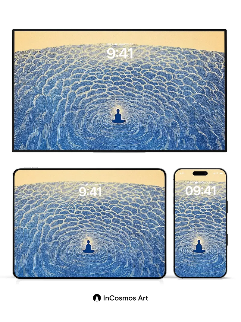 Serenity Spiral Wallpaper with Cosmic Center