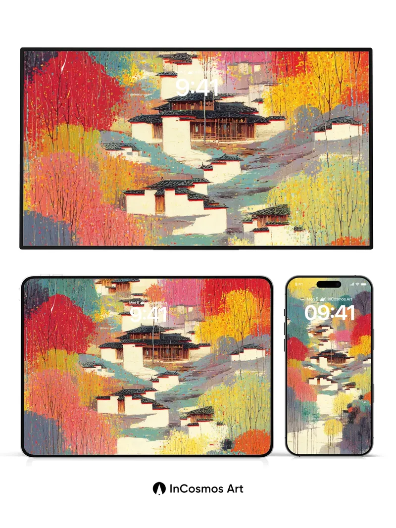 Autumn Hush Wallpaper with Whispering Trees