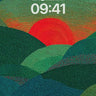 Ember Horizon Wallpaper with Textured Waves wallpaper for iPhone, iPad & Mac