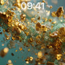 Golden Dust Mirage Wallpaper with Floating Crystals wallpaper for iPhone, iPad & Mac