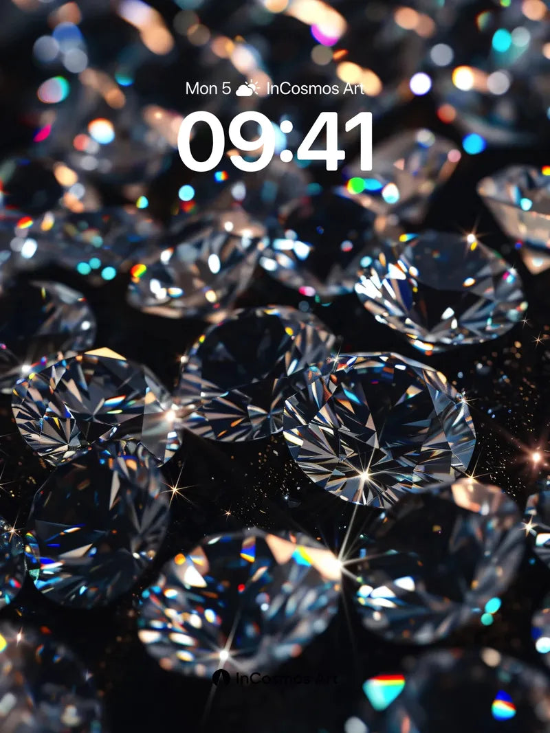 Cosmic Crystal Wallpaper with Starlight Fractures