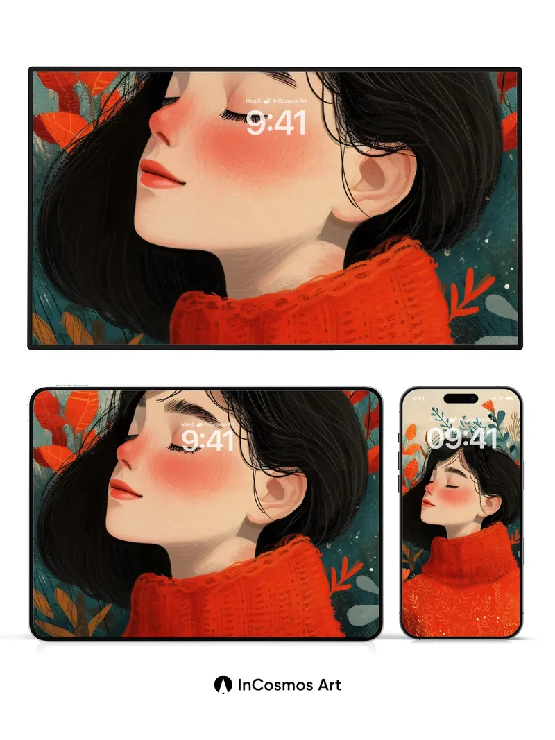 Autumn Hush Wallpaper with Knit Embrace