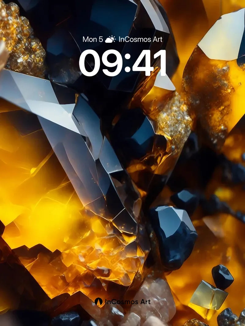 Obsidian Flame Wallpaper with Amber Veins wallpaper for iPhone, iPad & Mac