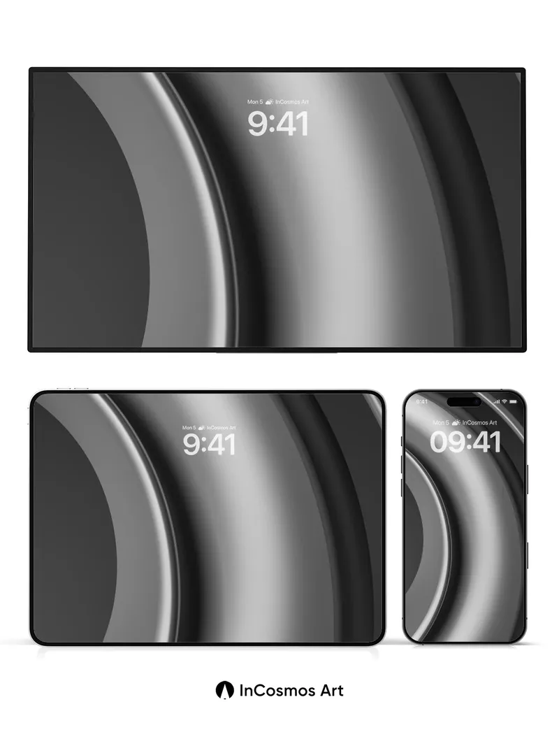 Silent Orbit Wallpaper with Floating Rings