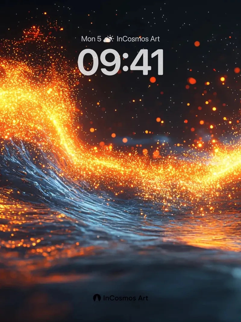 Incandescent Wave Wallpaper with Ember Trails