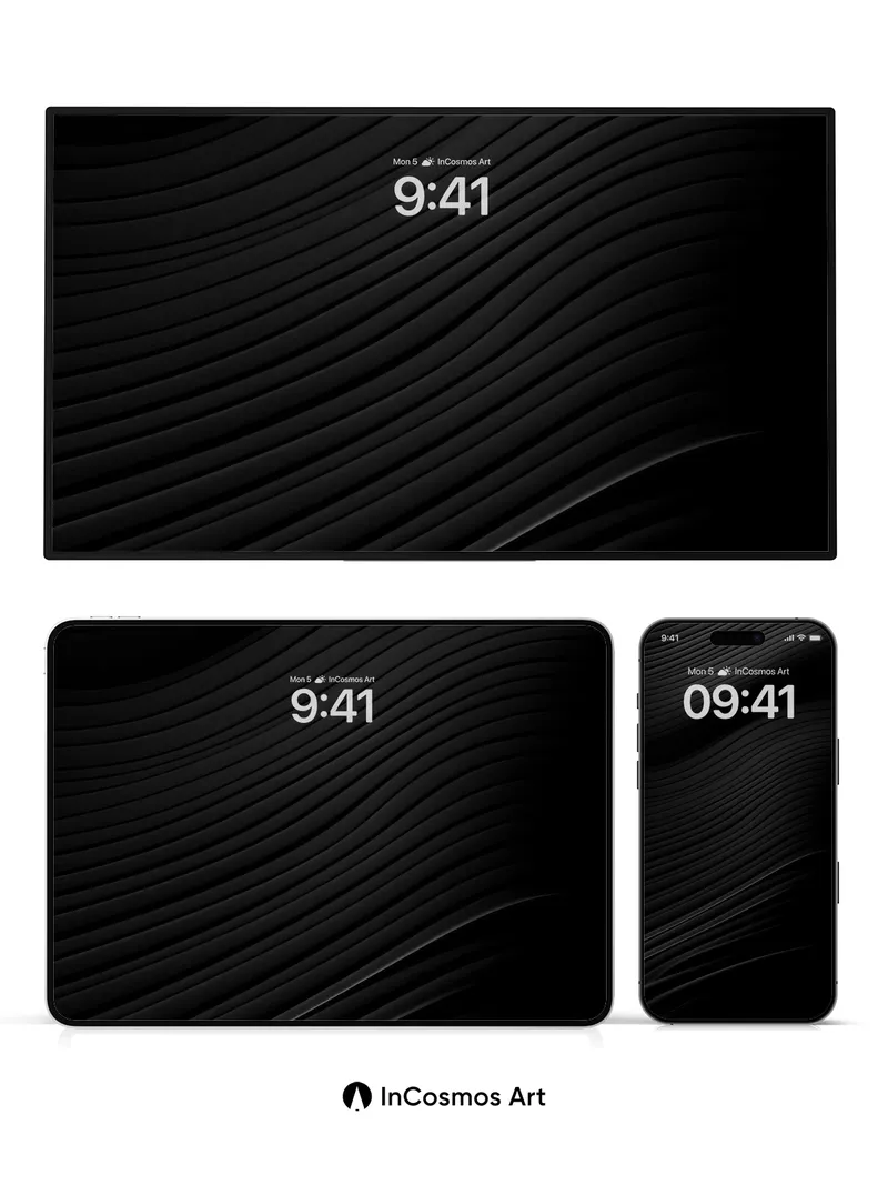 Silent Wave Wallpaper with Deep Grooves