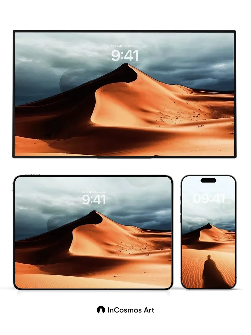 Lonely Shadow Wallpaper with Sand Dune Majesty