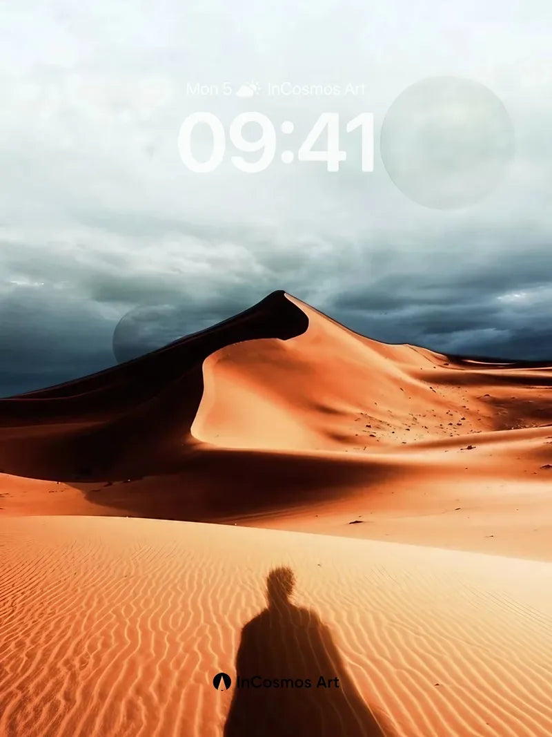 Lonely Shadow Wallpaper with Sand Dune Majesty