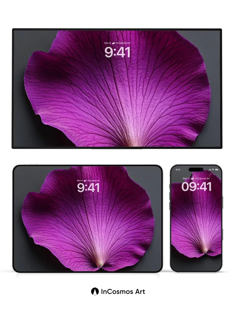 Velvet Petal Wallpaper with Veined Light