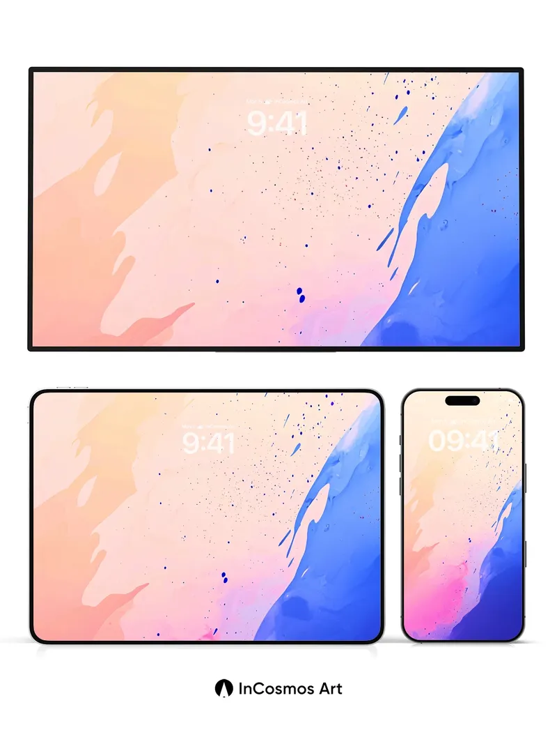 Liquid Horizon Wallpaper with Cosmic Speckles